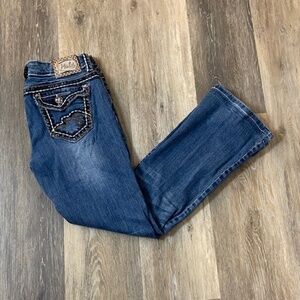 MISS CHIC JEANS Medium Wash Embroidered Bootcut 9